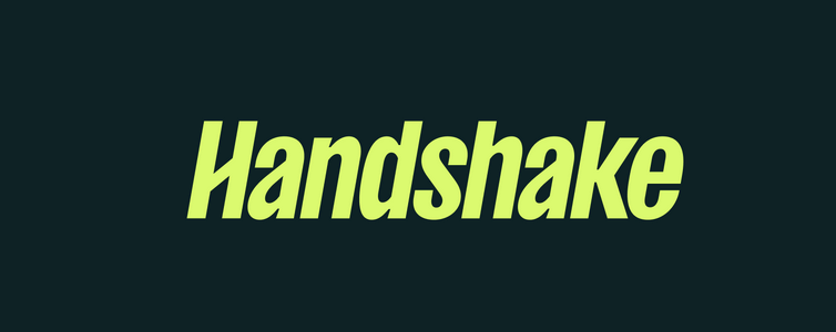 Picture of Handshake logo that is URL to log in to Handshake. 